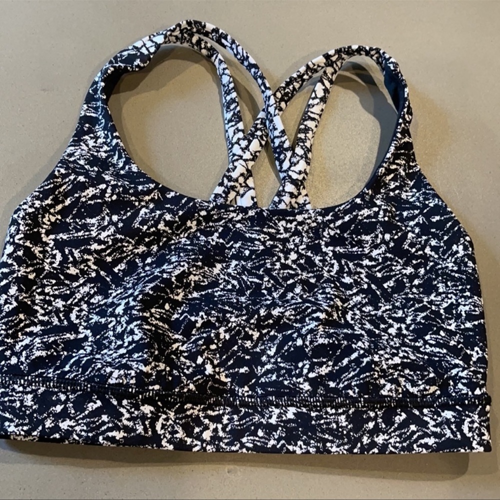 Lululemon Energy Bra (H20) Iced Wave White Black